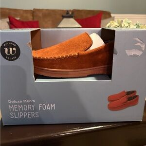 Men's Orange Memory Foam Slippers
